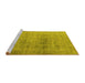 Sideview of Machine Washable Oriental Yellow Industrial Rug, wshurb3109yw