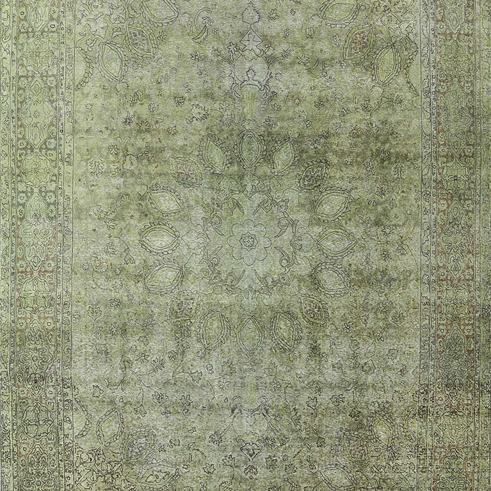 Mid-Century Modern Olive Green Oriental Rug, urb3109