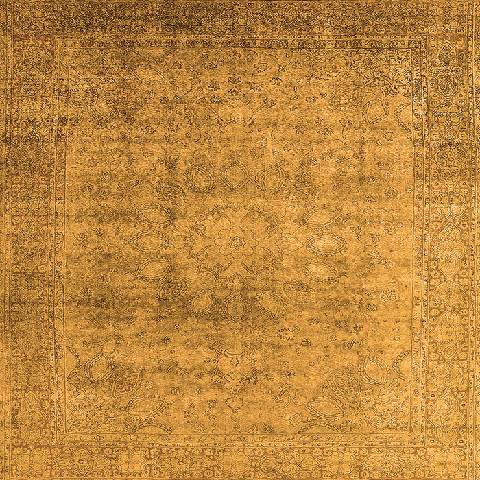 Square Machine Washable Oriental Orange Industrial Area Rugs, wshurb3109org