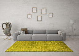 Machine Washable Oriental Yellow Industrial Rug in a Living Room, wshurb3109yw