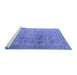 Sideview of Machine Washable Oriental Blue Industrial Rug, wshurb3109blu