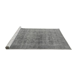 Sideview of Machine Washable Oriental Gray Industrial Rug, wshurb3109gry