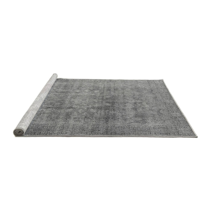 Sideview of Machine Washable Oriental Gray Industrial Rug, wshurb3109gry