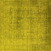 Square Machine Washable Oriental Yellow Industrial Rug, wshurb3109yw