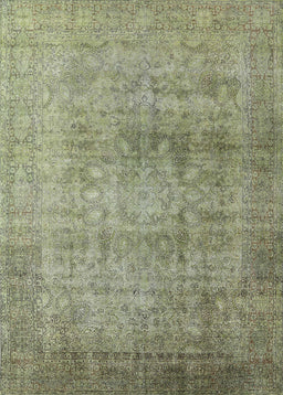 Machine Washable Industrial Modern Olive Green Rug, wshurb3109