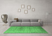Machine Washable Oriental Emerald Green Industrial Area Rugs in a Living Room,, wshurb3109emgrn