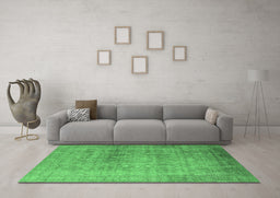Machine Washable Oriental Emerald Green Industrial Area Rugs in a Living Room,, wshurb3109emgrn