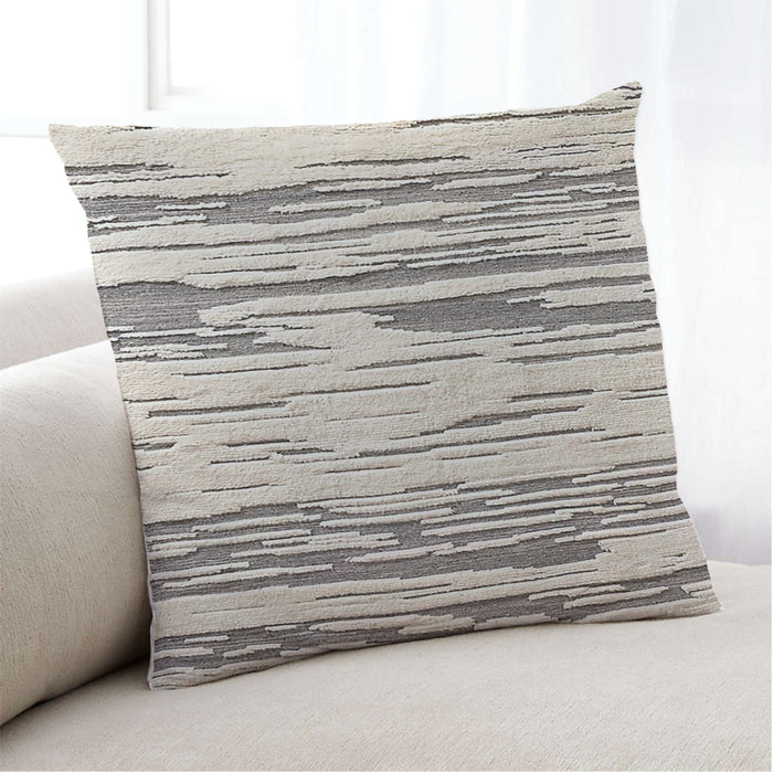 Lifestyle Image of Mid-Century Modern Urban Square Rose Dust Purple Throw Pillow, 18 inch by 18 inch, pwurb310