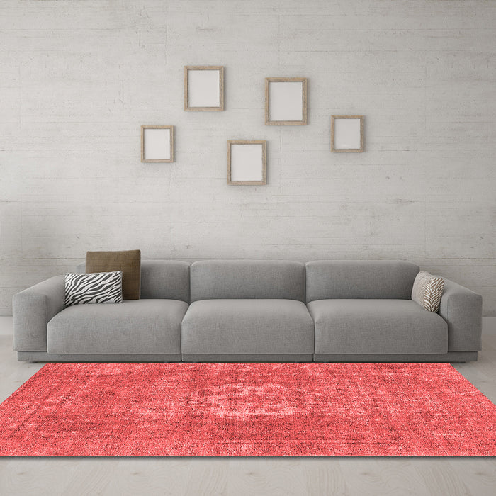 Industrial Red Washable Rugs