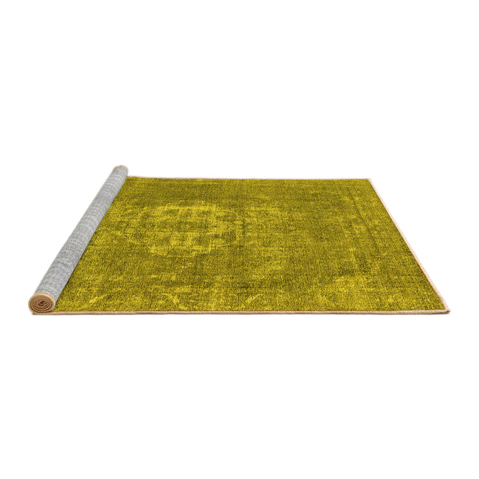 Sideview of Machine Washable Oriental Yellow Industrial Rug, wshurb3110yw