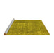 Sideview of Machine Washable Oriental Yellow Industrial Rug, wshurb3110yw