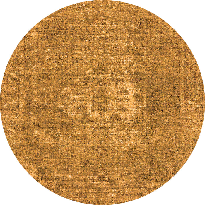 Round Oriental Orange Industrial Rug, urb3110org