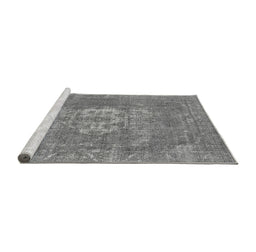 Sideview of Machine Washable Oriental Gray Industrial Rug, wshurb3110gry