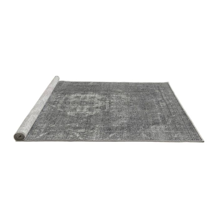 Sideview of Machine Washable Oriental Gray Industrial Rug, wshurb3110gry