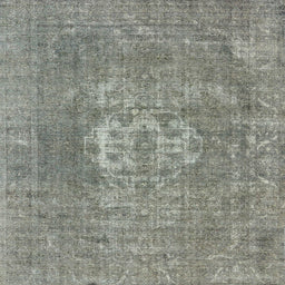 Square Mid-Century Modern Sandstone Brown Oriental Rug, urb3110