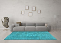 Machine Washable Oriental Light Blue Industrial Rug, wshurb3110lblu