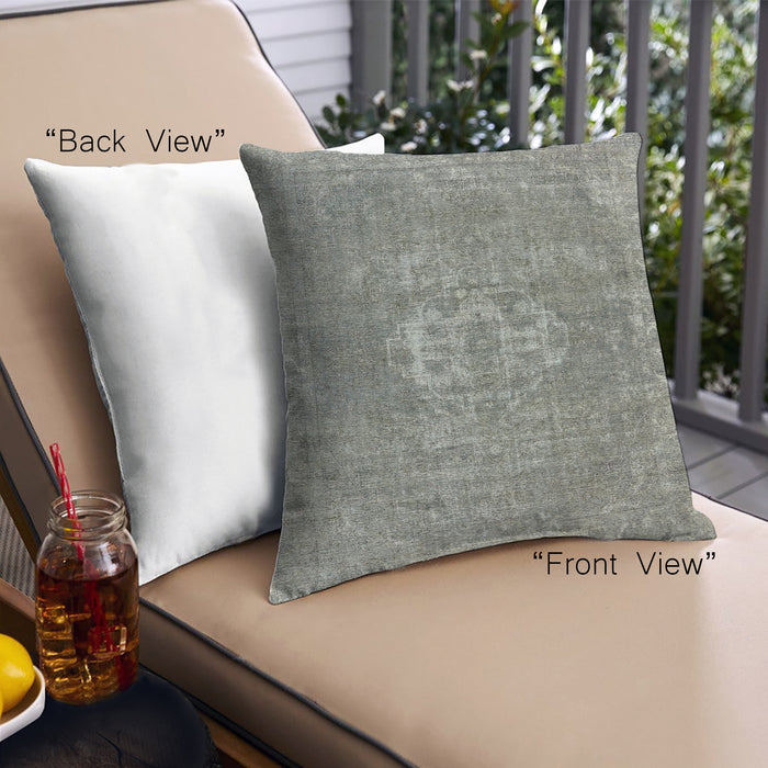 Front View of Mid-Century Modern Urban Square Sandstone Brown Throw Pillow, 18 inch by 18 inch, pwurb3110