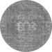 Round Oriental Gray Industrial Rug, urb3110gry