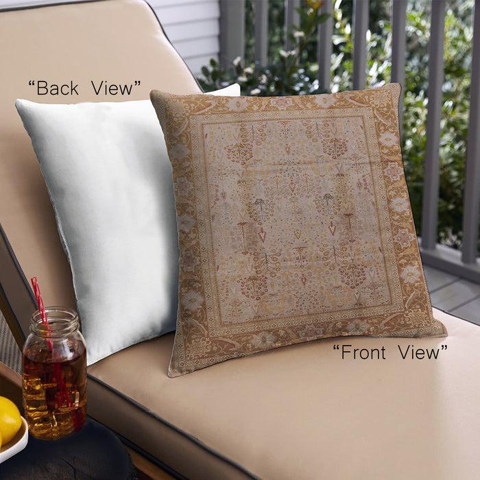 Front View of Mid-Century Modern Urban Square Mahogany Brown Throw Pillow, 18 inch by 18 inch, pwurb3111