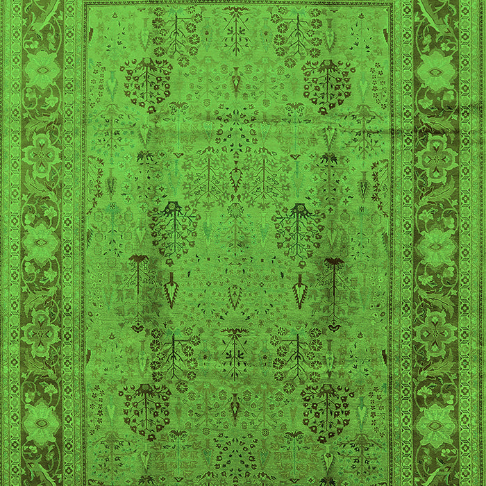 Machine Washable Oriental Green Industrial Area Rugs, wshurb3111grn
