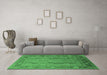 Machine Washable Oriental Emerald Green Industrial Area Rugs in a Living Room,, wshurb3111emgrn