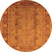 Round Oriental Orange Industrial Rug, urb3111org