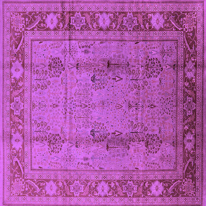 Square Machine Washable Oriental Purple Industrial Area Rugs, wshurb3111pur