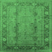 Square Oriental Emerald Green Industrial Rug, urb3111emgrn