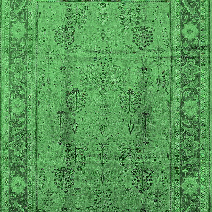 Machine Washable Oriental Emerald Green Industrial Area Rugs, wshurb3111emgrn