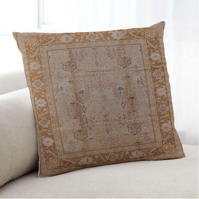 Lifestyle Image of Mid-Century Modern Urban Square Mahogany Brown Throw Pillow, 18 inch by 18 inch, pwurb3111