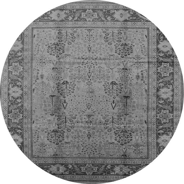 Round Oriental Gray Industrial Rug, urb3111gry