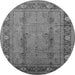 Round Oriental Gray Industrial Rug, urb3111gry