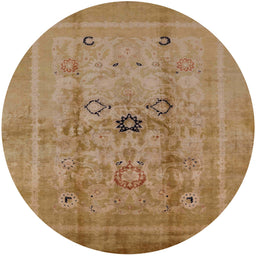 Round Machine Washable Industrial Modern Dark Bisque Brown Rug, wshurb3112