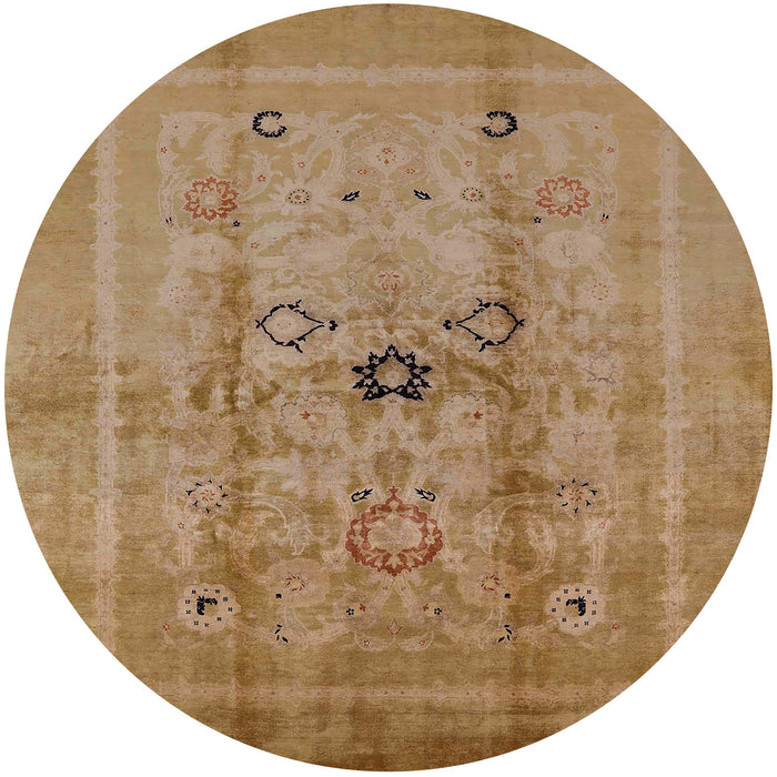 Round Machine Washable Industrial Modern Dark Bisque Brown Rug, wshurb3112