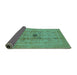 Sideview of Oriental Turquoise Industrial Rug, urb3112turq