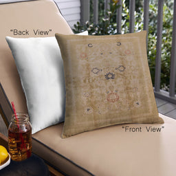 Front View of Mid-Century Modern Urban Square Dark Bisque Brown Throw Pillow, 18 inch by 18 inch, pwurb3112