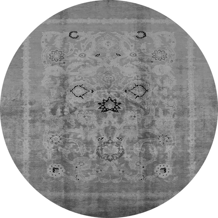 Round Oriental Gray Industrial Rug, urb3112gry