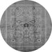 Round Oriental Gray Industrial Rug, urb3112gry