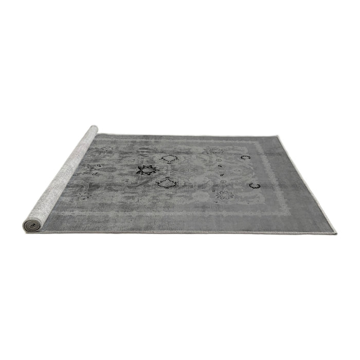 Sideview of Machine Washable Oriental Gray Industrial Rug, wshurb3112gry