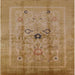 Square Mid-Century Modern Dark Bisque Brown Oriental Rug, urb3112