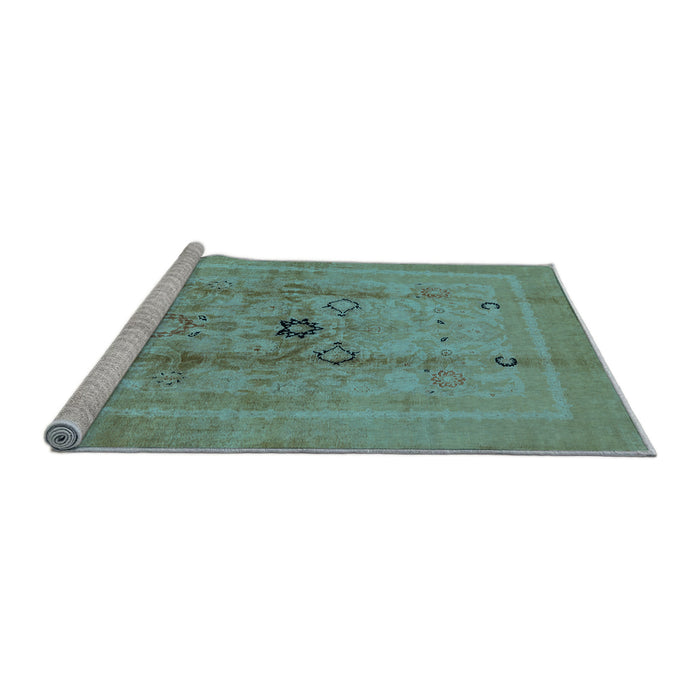 Sideview of Machine Washable Oriental Light Blue Industrial Rug, wshurb3112lblu
