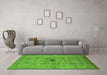 Machine Washable Oriental Green Industrial Area Rugs in a Living Room,, wshurb3112grn