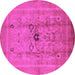 Round Oriental Pink Industrial Rug, urb3112pnk