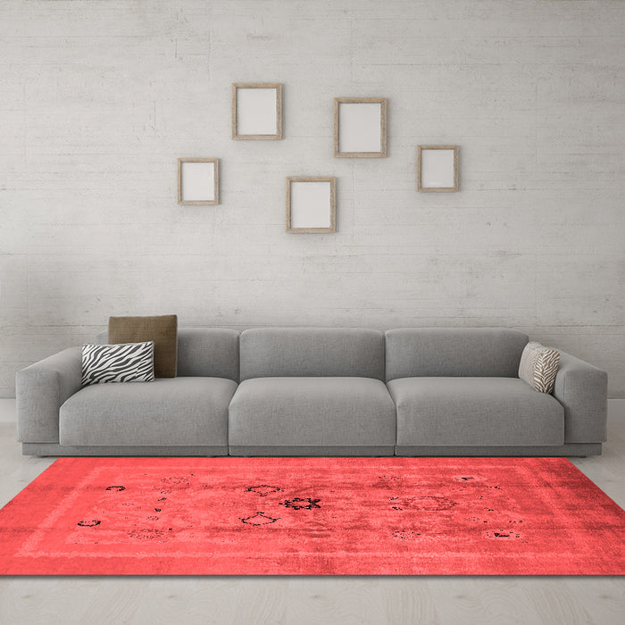 Industrial Red Washable Rugs
