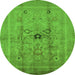 Round Oriental Green Industrial Rug, urb3112grn