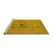 Sideview of Machine Washable Oriental Yellow Industrial Rug, wshurb3112yw