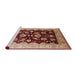 Sideview of Machine Washable Industrial Modern Light Salmon Pink Rug, wshurb3113