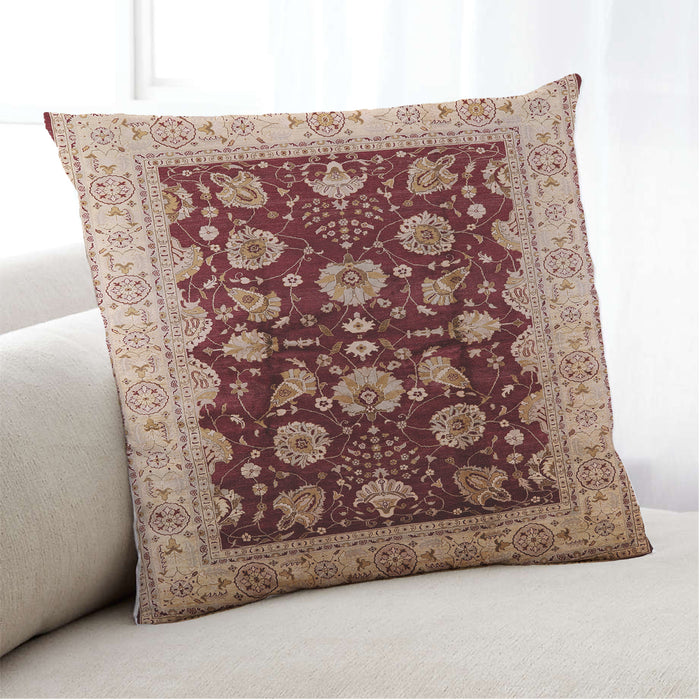 Lifestyle Image of Mid-Century Modern Urban Square Light Salmon Pink Throw Pillow, 18 inch by 18 inch, pwurb3113