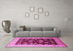 Machine Washable Oriental Pink Industrial Rug in a Living Room, wshurb3113pnk