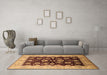 Machine Washable Oriental Brown Industrial Rug in a Living Room,, wshurb3113brn